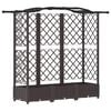 vidaXL Raised Bed with Trellis and Roof Brown 163 x 40 x 123 cm PP