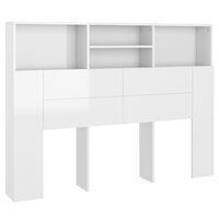 vidaXL Headboard Cabinet High Gloss White 140x19x103.5 cm