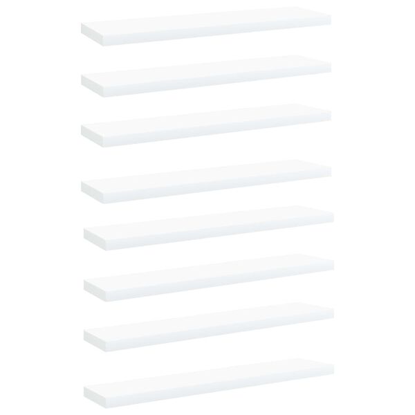 vidaXL Bookshelf Boards 8 pcs White 40x10x1.5 cm Engineered Wood