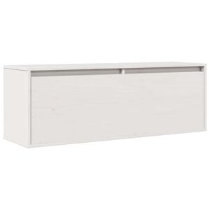 vidaXL Wall Cabinet White 100x30x35 cm Solid Wood Pine