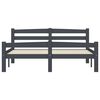 vidaXL Bed Frame without Mattress Dark Grey Solid Pinewood 140x200 cm