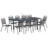 vidaXL Garden Dining Set 11 pcs Anthracite Powder-coated Steel