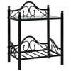 vidaXL Bedside Table Steel and Tempered Glass 45x30,5x60 cm Black