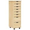 vidaXL Rolling Cabinet with Drawers MOSS 34 x 39 x 103 cm