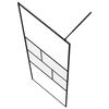 vidaXL Walk-in Shower Wall Black 115 x 195 x 0.5 cm