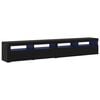 vidaXL TV Cabinet 2 pcs Black Oak 240 x 35 x 40 cm Engineered Wood