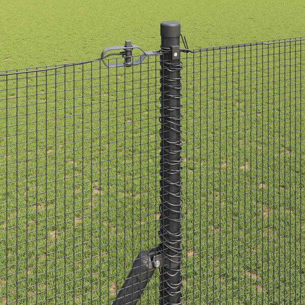 vidaXL Fence Post Grey 50 x 1.5 m (12 x 12 mm mesh) Steel and PVC