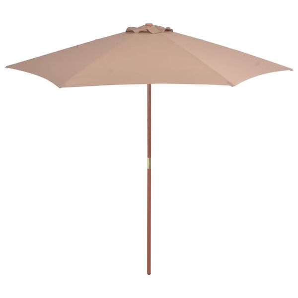 vidaXL Garden Parasol with Wooden Pole 270 cm Taupe