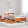 vidaXL Bed Frame without Mattress Wax Brown 100x200 cm Solid Wood Pine