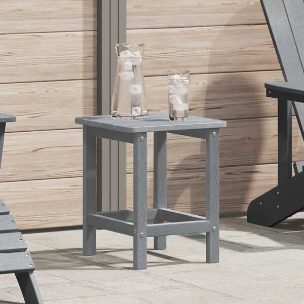 vidaXL Adirondack Side Table Light grey 38 x 38 x 46 cm HDPE