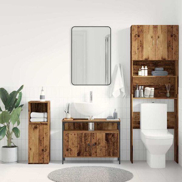 vidaXL Bathroom Sink Cabinet Old wood 80 x 30 x 60 cm Engineered Wood