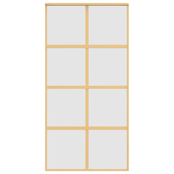 vidaXL Sliding Door Gold 102.5x205 cm Frosted ESG Glass and Aluminium