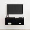 vidaXL TV Cabinet Set Black Oak 80 x 30 x 30 cm Engineered Wood