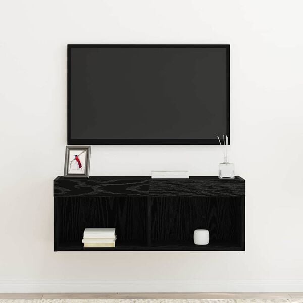 vidaXL TV Cabinet Set Black Oak 80 x 30 x 30 cm Engineered Wood