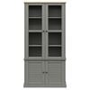 vidaXL Glass Display Cabinet VIGO Grey 85x35x170 cm Solid Wood Pine