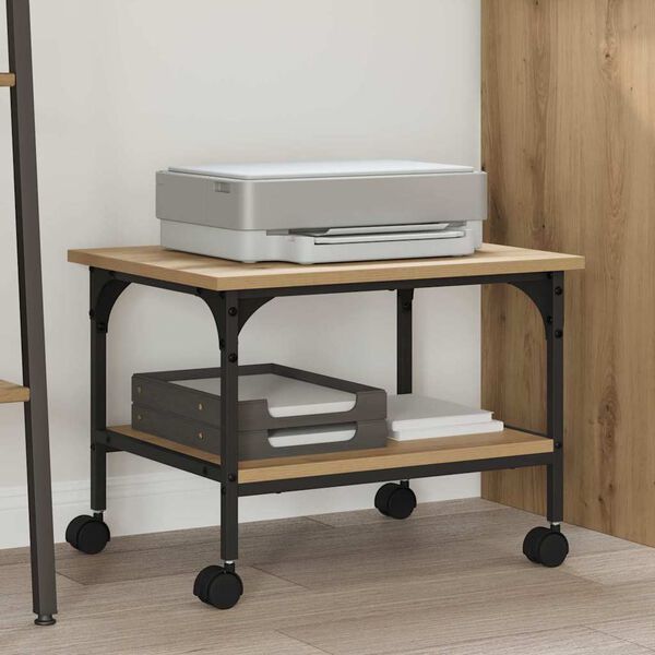 vidaXL Printer Stand Artisan Oak 50 x 40 x 38 cm Engineered Wood