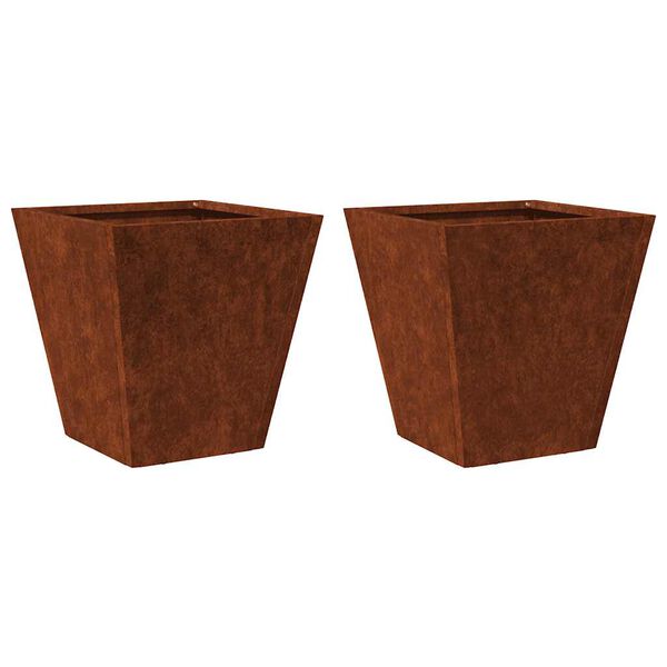 vidaXL Garden Planters 2 pcs 30x30x30 cm Weathering Steel