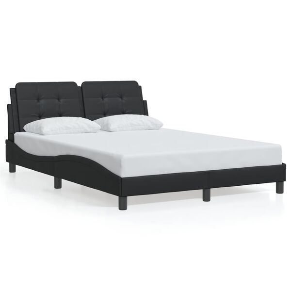 vidaXL Bed Frame without Mattress "Zadar" Black 120x200 cm Faux Leather