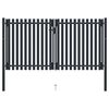 vidaXL Double Door Fence Gate Steel 300x150 cm Anthracite