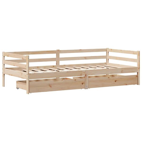 vidaXL Daybed with Drawers without Mattress 80x200 cm Solid Wood