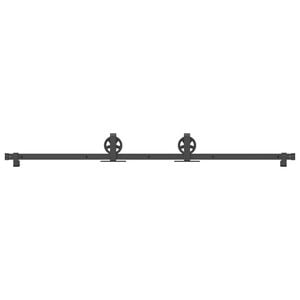 vidaXL Sliding Door Hardware Kit 183 cm Steel Black