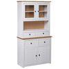 vidaXL Highboard | White and natural | Solid pine wood | Standard | Storage