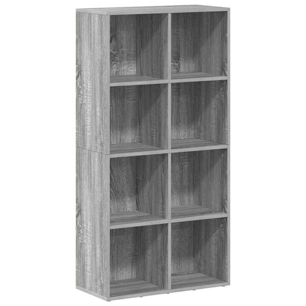 vidaXL Book Cabinet/Sideboard Grey Sonoma 66x30x130 cm Engineered Wood