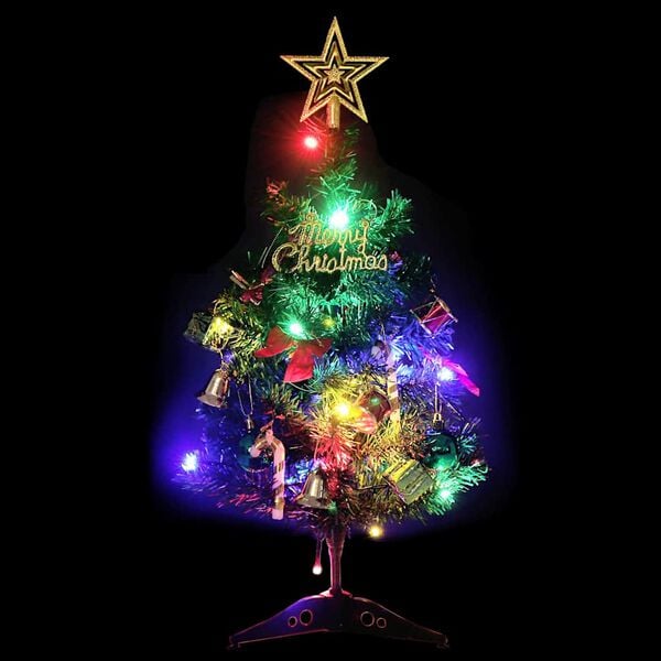 vidaXL Mini Artificial Pre-lit Christmas Tree with 20 LEDs Green 45 cm