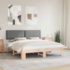 vidaXL Bed Frame with Upholstered Headboard Light Grey 200 x 200 cm
