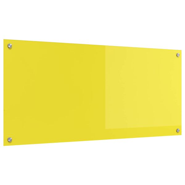 vidaXL Kitchen Backsplash Yellow 110 x 50 x 0.6 cm Tempered Glass