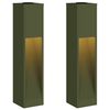 vidaXL Solar Led Pathway Light 2 pcs Olive Green Cold Rolled Steel