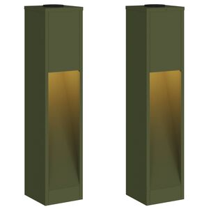vidaXL Solar Led Pathway Light 2 pcs Warm White 18 x 18 x 80 cm