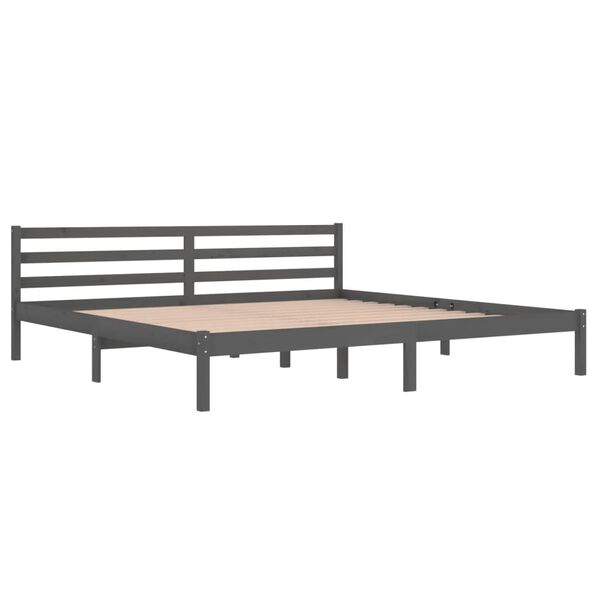 vidaXL Bed Frame without Mattress Solid Wood Pine 200x200cm Grey