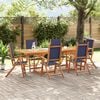 vidaXL 7 Piece Garden Dining Set Solid Wood Acacia and Textilene