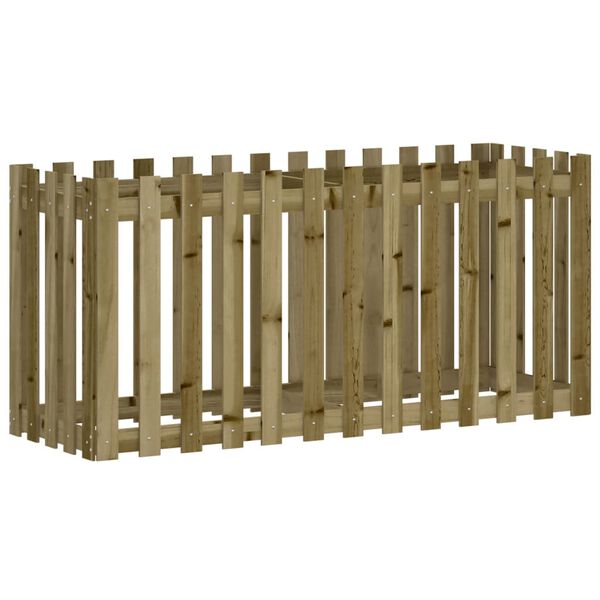 vidaXL Garden Raised Bed with Fence Design 150x50x70 cm Impregnated Wood Pine