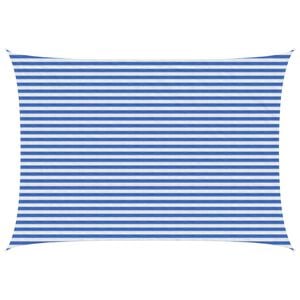 vidaXL Sunshade Sail Blue and White 3.5 x 5 m HDPE