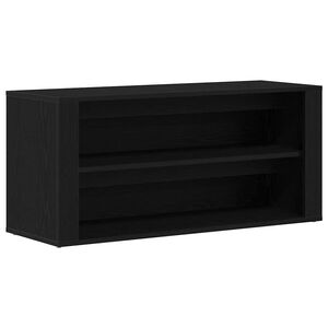 vidaXL Shoe Bench Black Oak 100x35x45 cm Engineered Wood