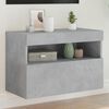 vidaXL TV Wall Cabinet with LED Lights Concrete Grey 60x30x40 cm