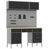 vidaXL Work Cabinet Set with Drawer with Storage Manual 8 pcs Black