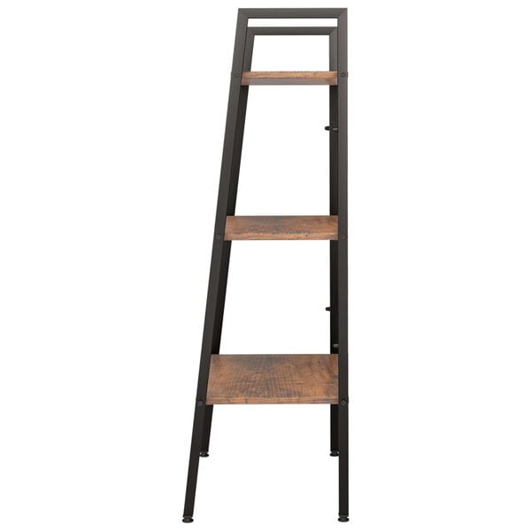 vidaXL 3-Tier Standing Shelf Dark Brown and Black 56x35x108 cm