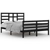 vidaXL Bed Frame without Mattress Black Solid Wood 140x200 cm