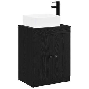 vidaXL Bathroom Furniture Set Black Oak Engineered Wood