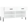 vidaXL Shoe Bench High Gloss White 102x35x55 cm Engineered Wood