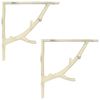 vidaXL Wall Shelf Brackets 2 pcs Antique White 14 x 14 x 4 cm Steel