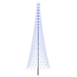 vidaXL LED Christmas Tree EKENAS 400 cm 450 LEDs Blue Steel Black