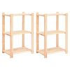 vidaXL 3-Tier Storage Racks 2 pcs 60x38x90 cm Solid Pinewood 150 kg