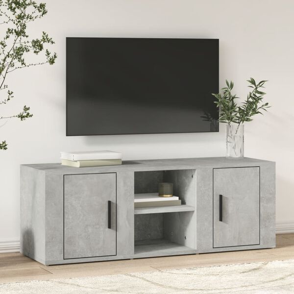 vidaXL TV Cabinet Concrete Grey 100x31.5x35 cm Engineered Wood