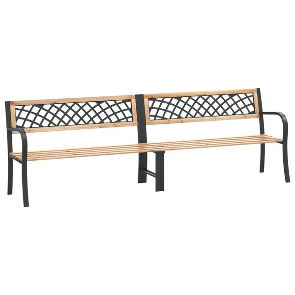 vidaXL Twin Garden Bench 238 cm Chinese Fir Wood