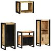 vidaXL Bathroom Furniture Set 4 pcs Brown and Black Solid Mango Wood