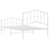 vidaXL Metal Bed Frame without Mattress with Footboard White 100x190cm